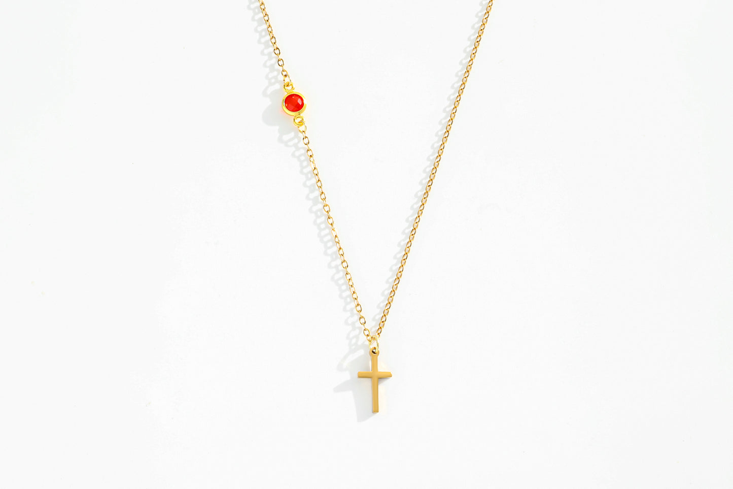 Birthstone Cross Necklace