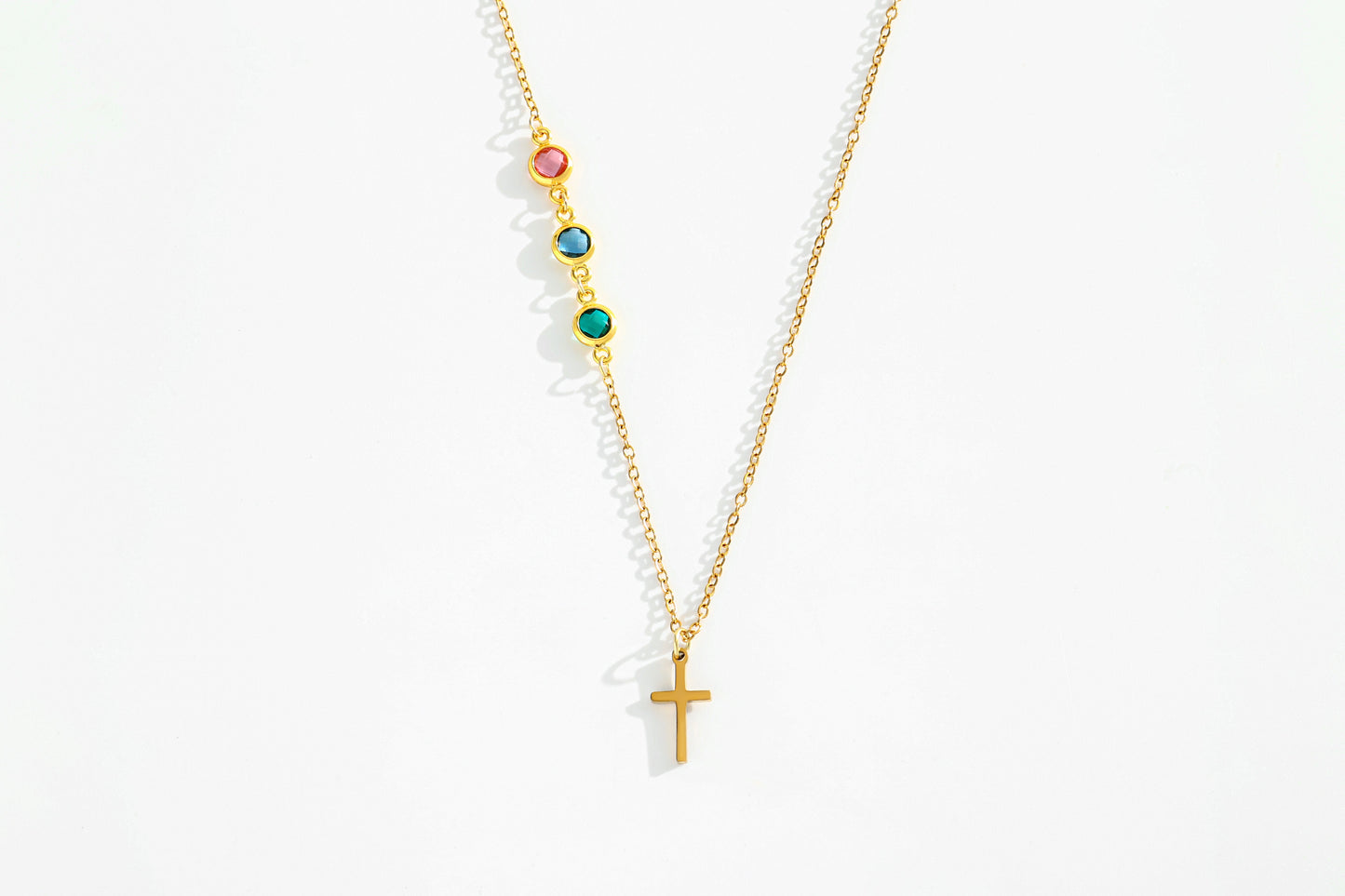 Birthstone Cross Necklace