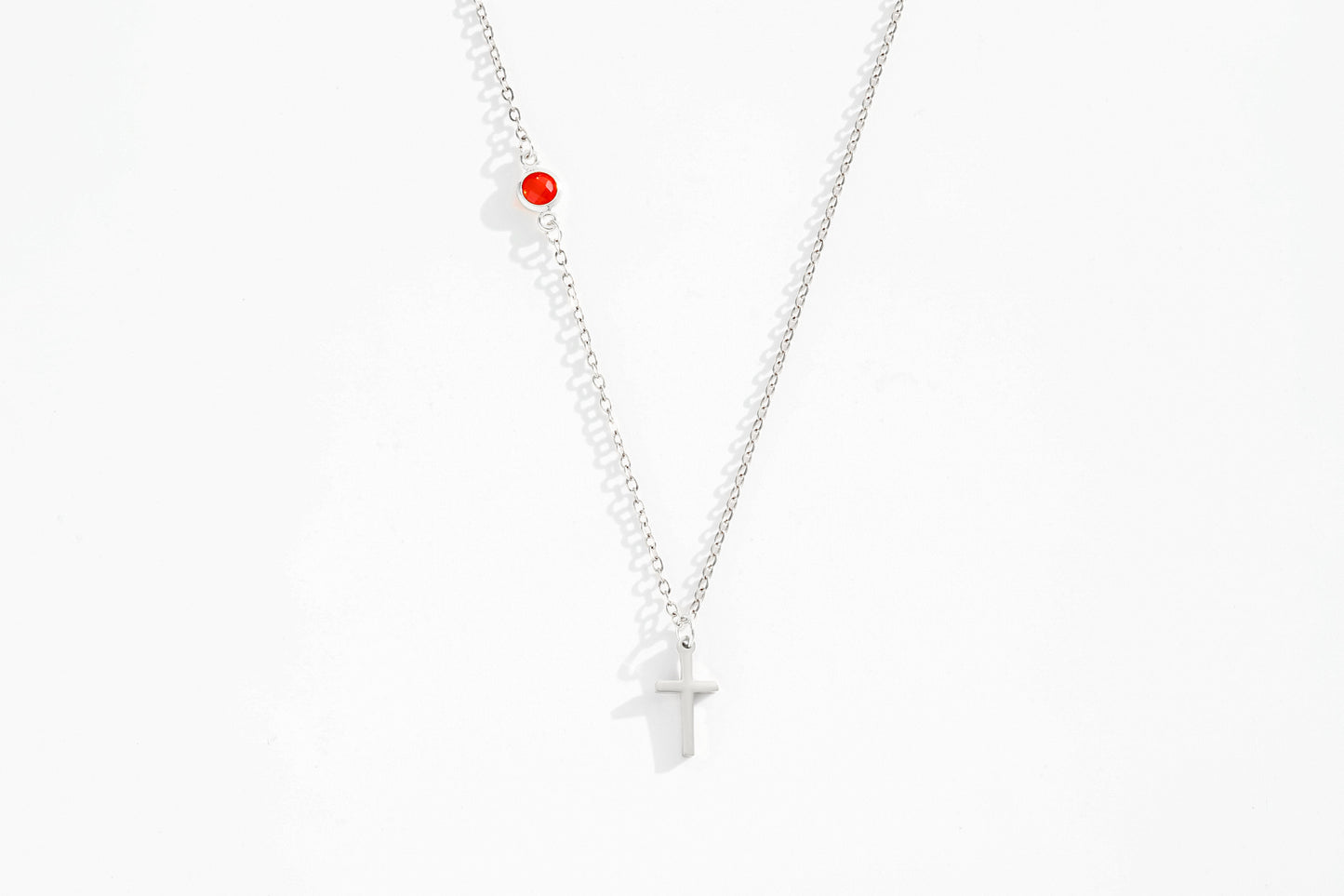 Birthstone Cross Necklace