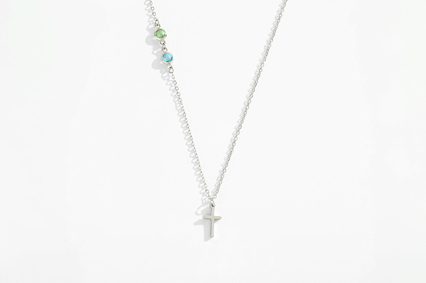 Birthstone Cross Necklace