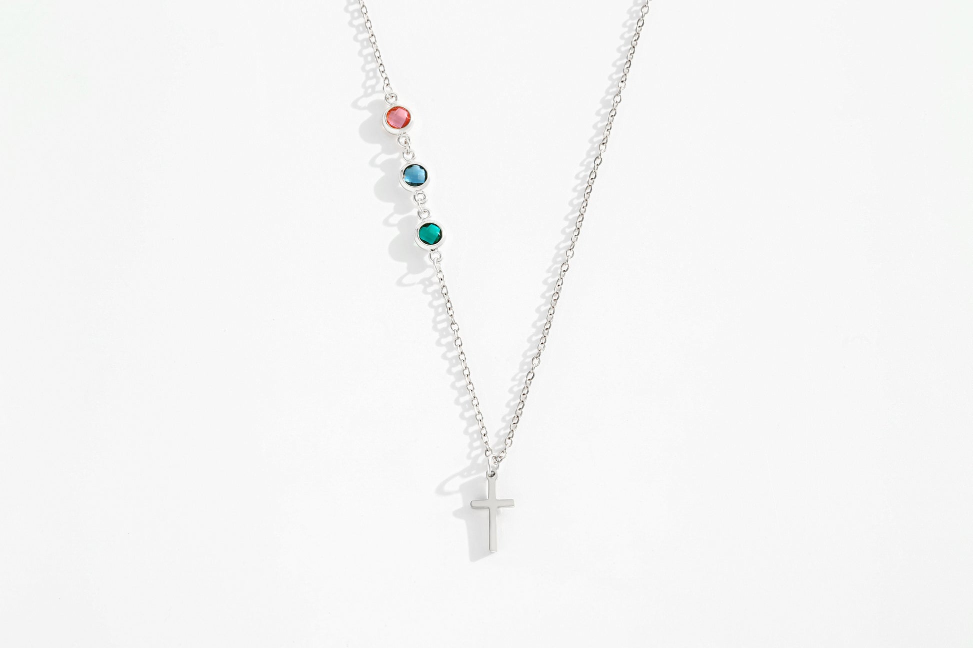 Birthstone Cross Necklace