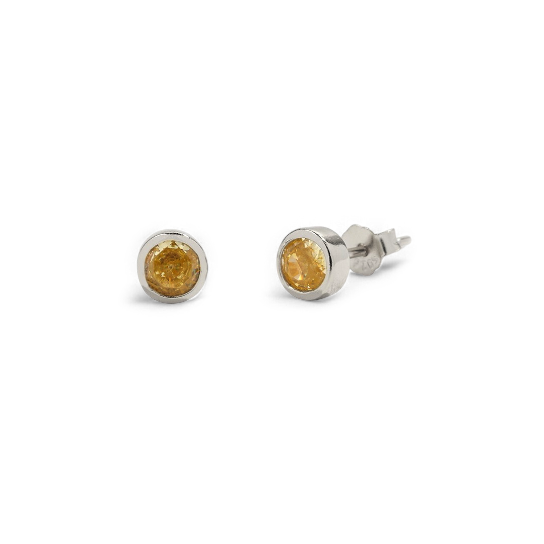 Birthstone Bezel Studs