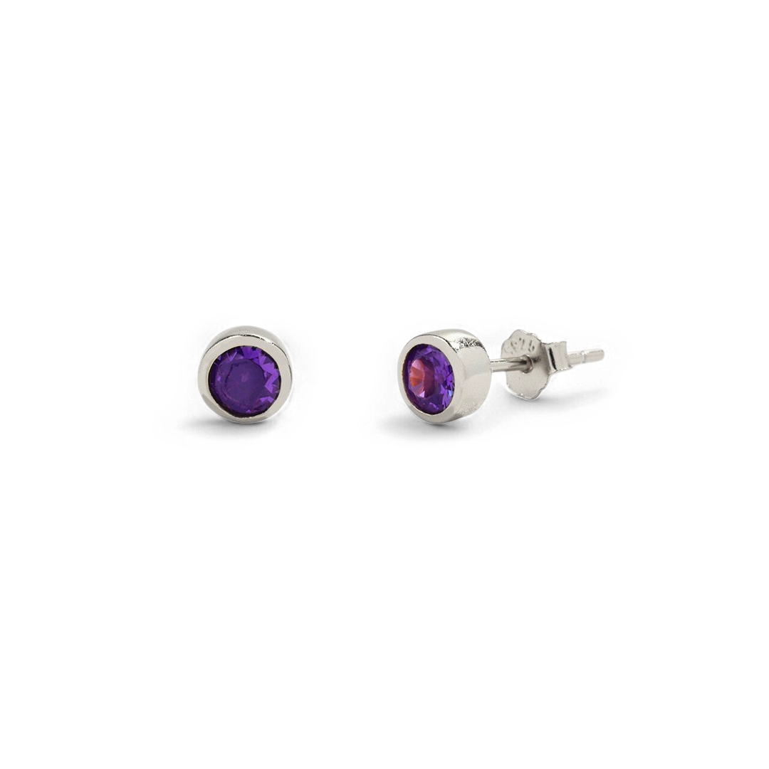 Birthstone Bezel Studs