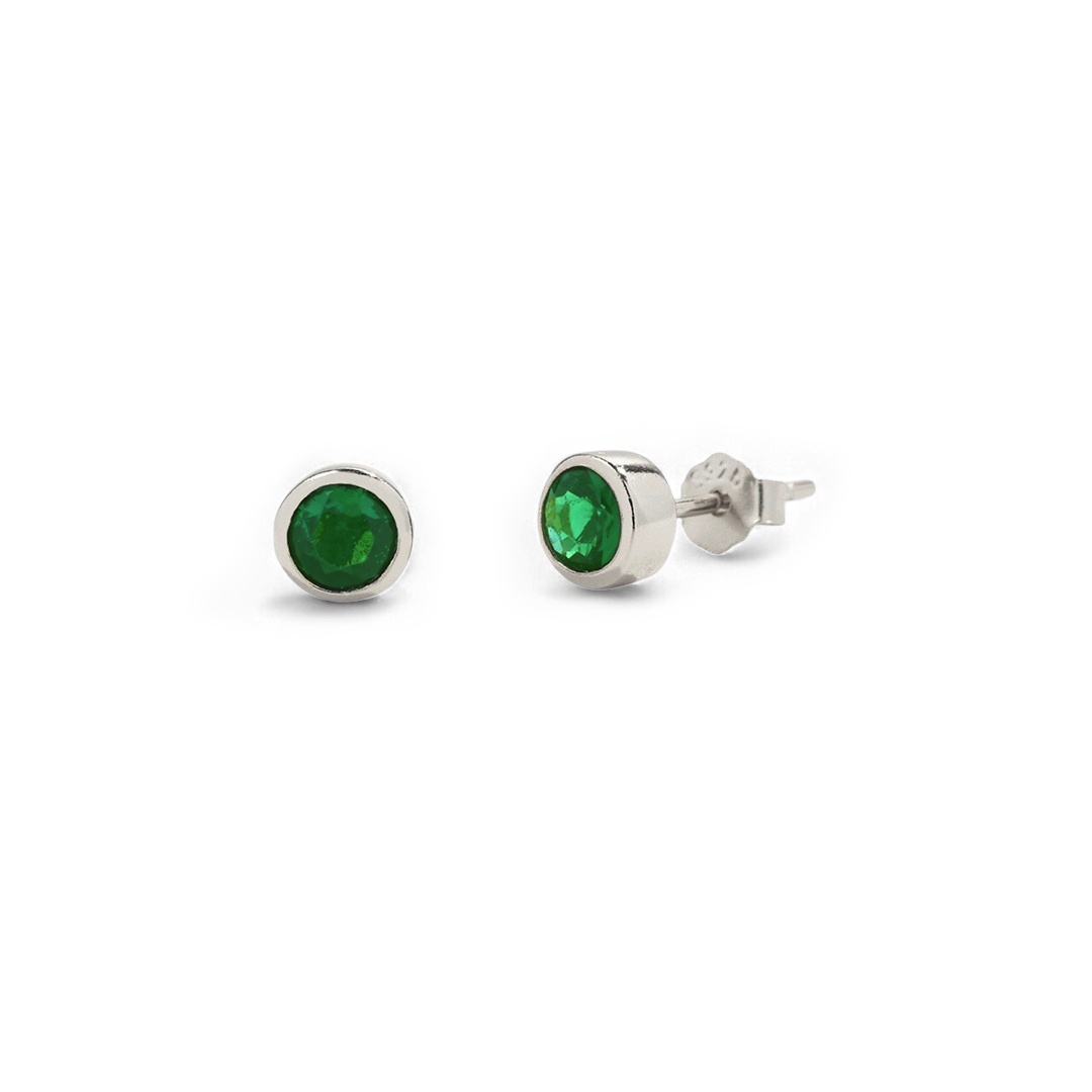 Birthstone Bezel Studs