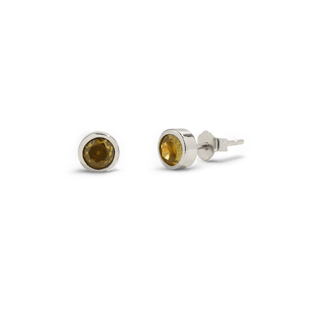 Birthstone Bezel Studs