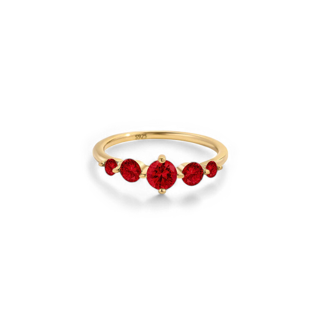 Five Stone Statement Birthstone Ring