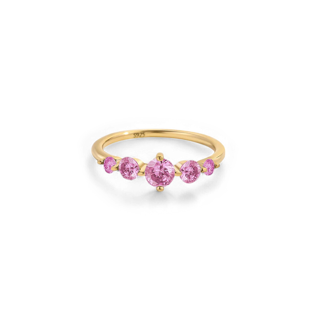 Five Stone Statement Birthstone Ring