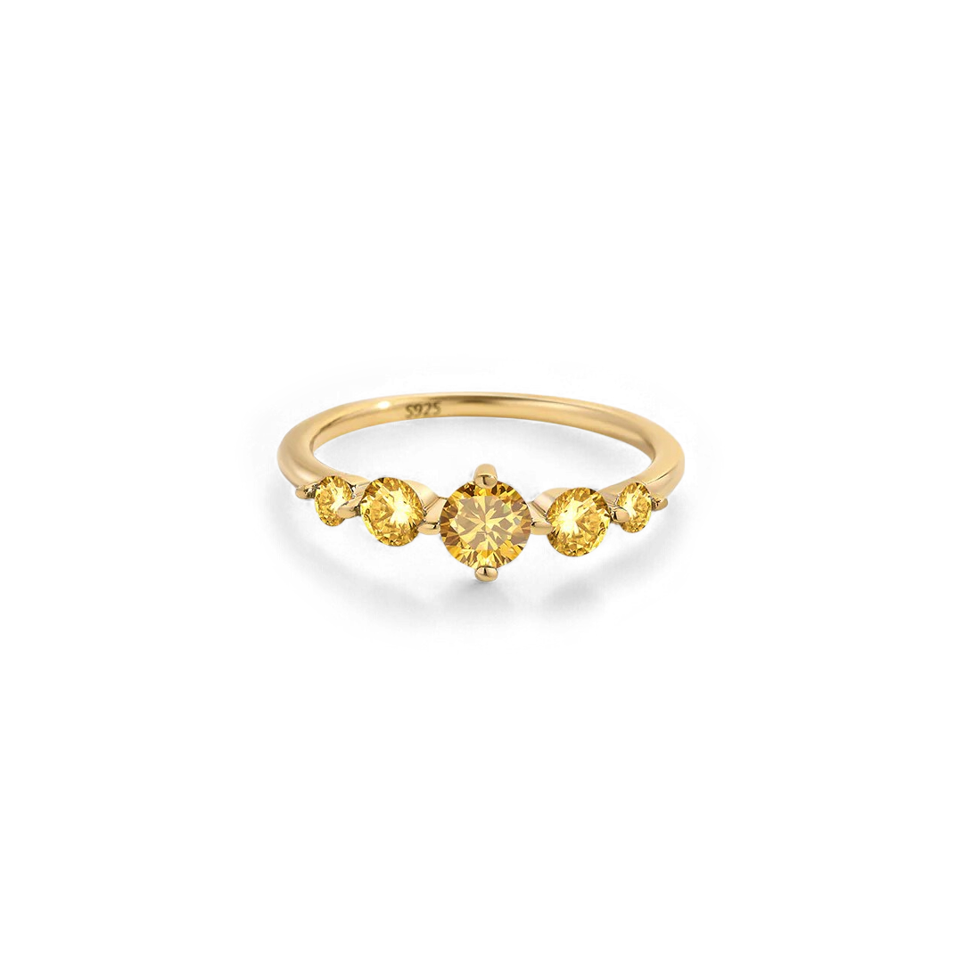 Five Stone Statement Birthstone Ring
