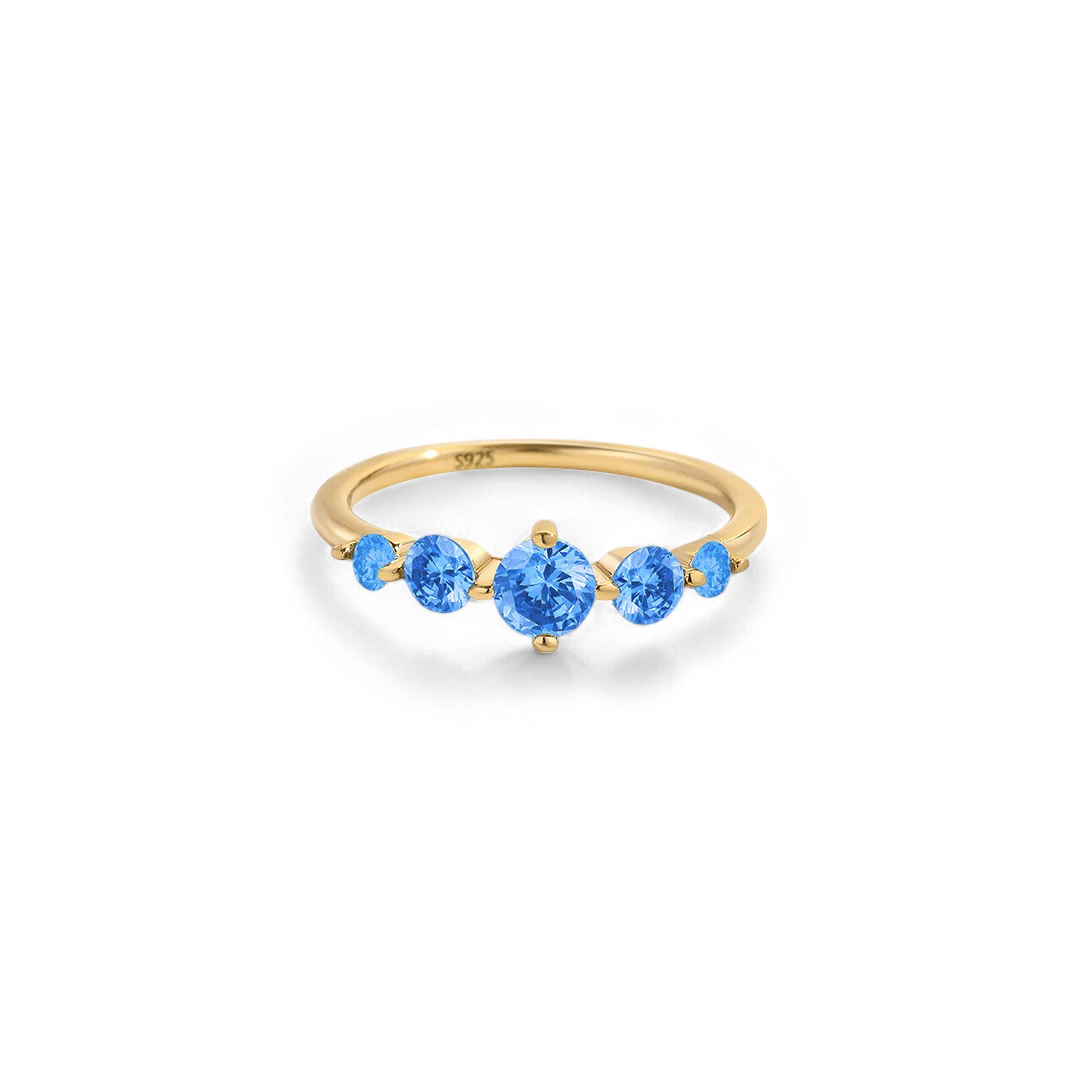 Five Stone Statement Birthstone Ring