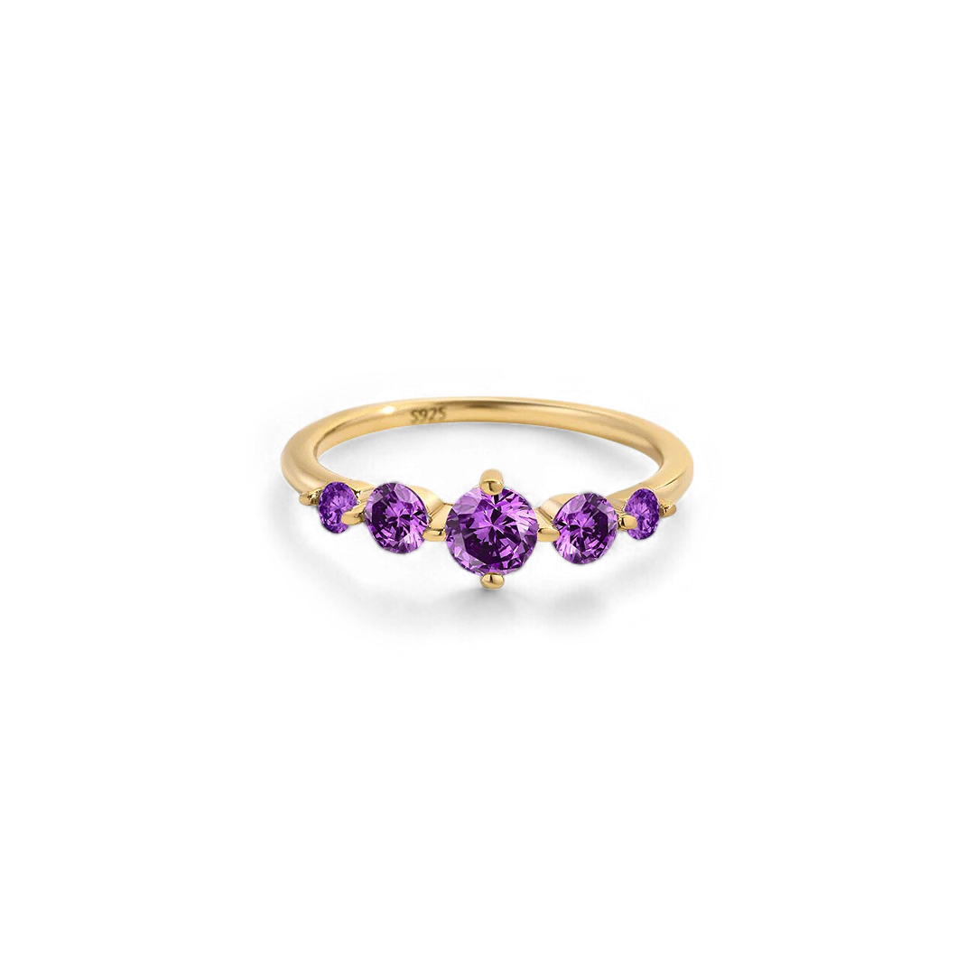 Five Stone Statement Birthstone Ring