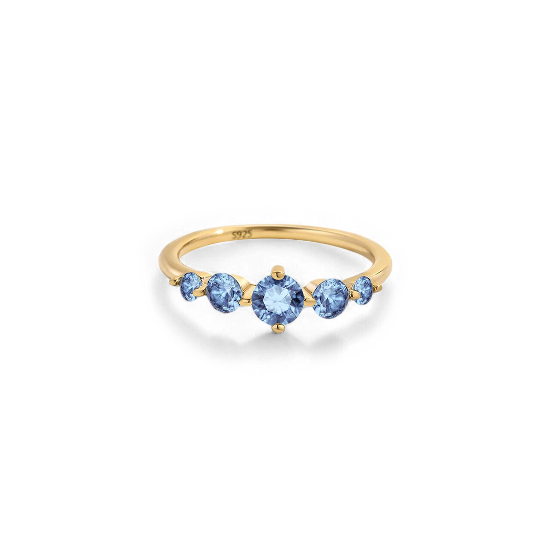 Five Stone Statement Birthstone Ring