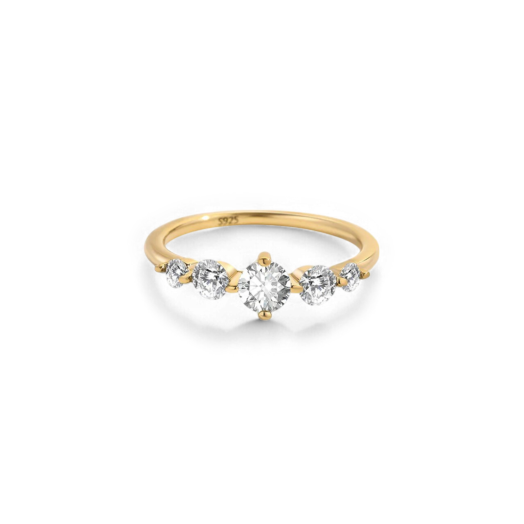 Five Stone Statement Birthstone Ring