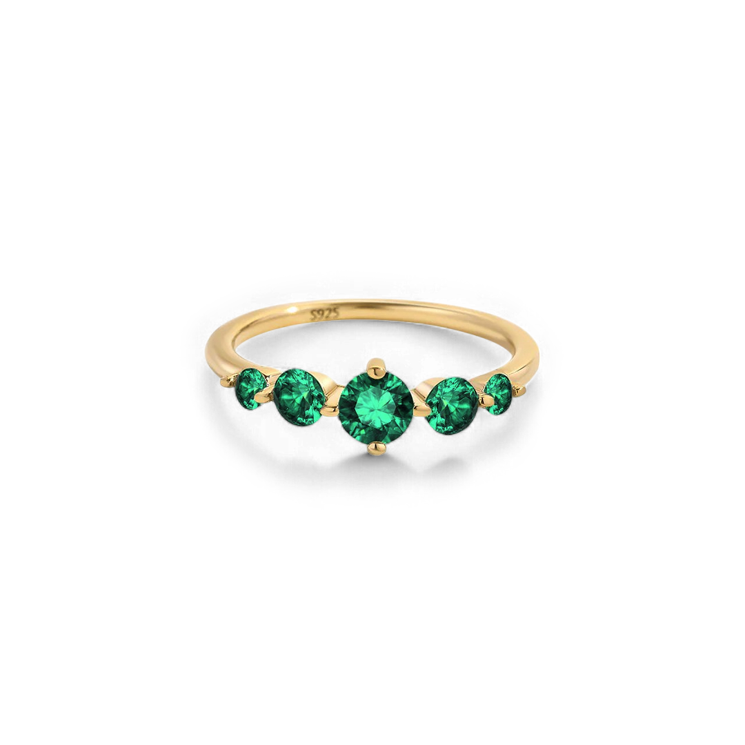 Five Stone Statement Birthstone Ring