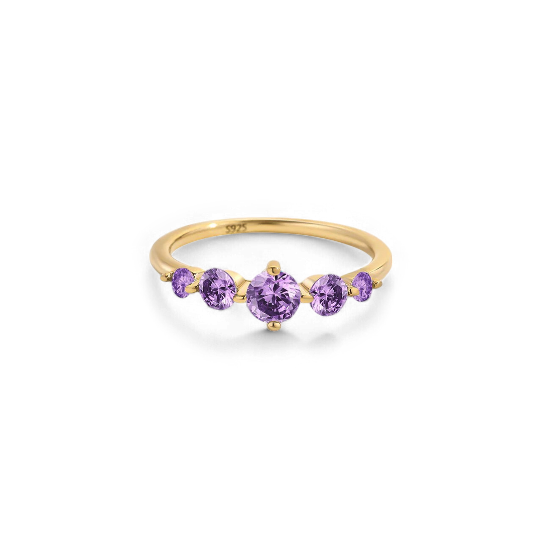 Five Stone Statement Birthstone Ring