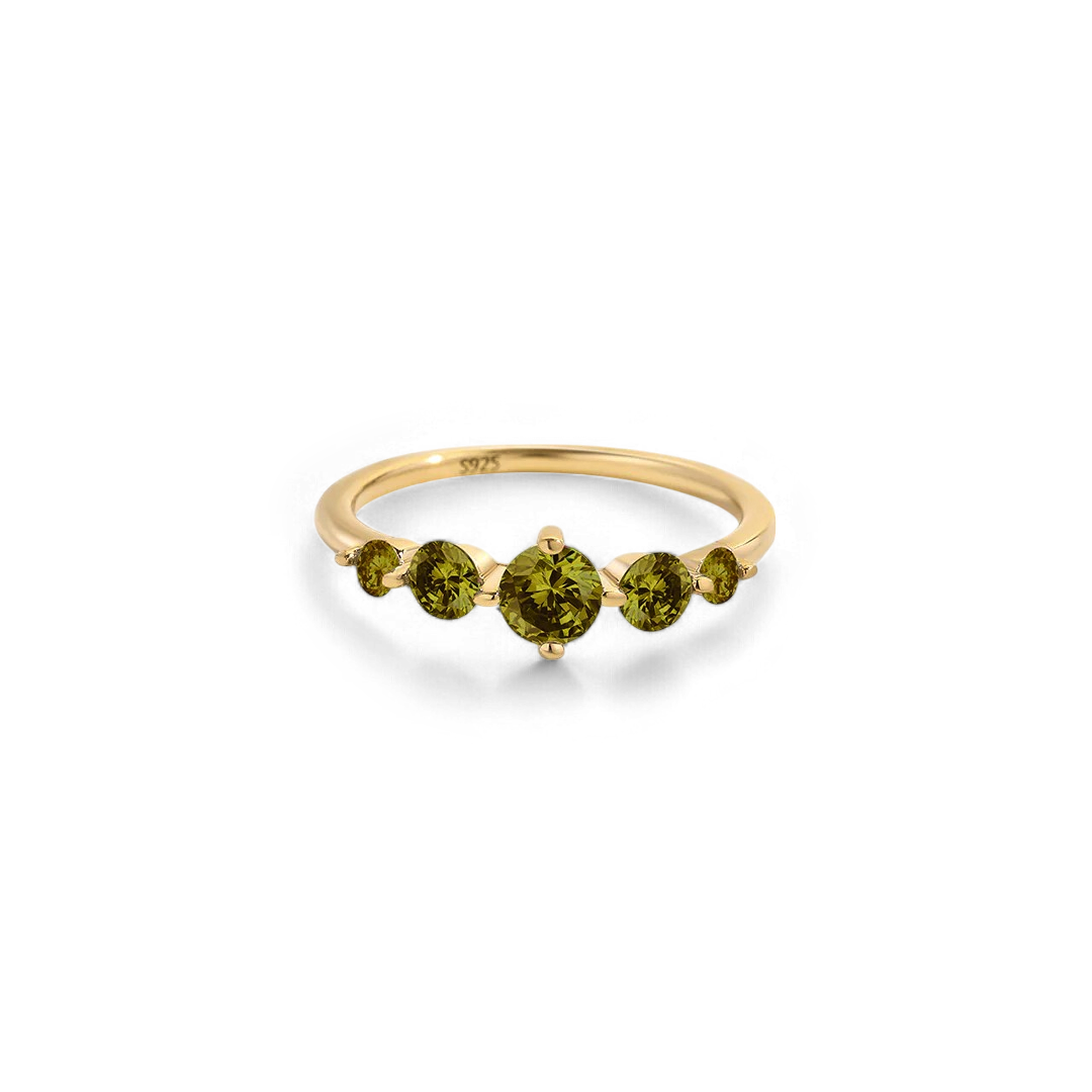Five Stone Statement Birthstone Ring