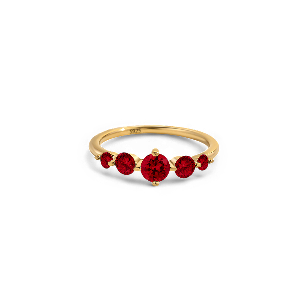 Five Stone Statement Birthstone Ring