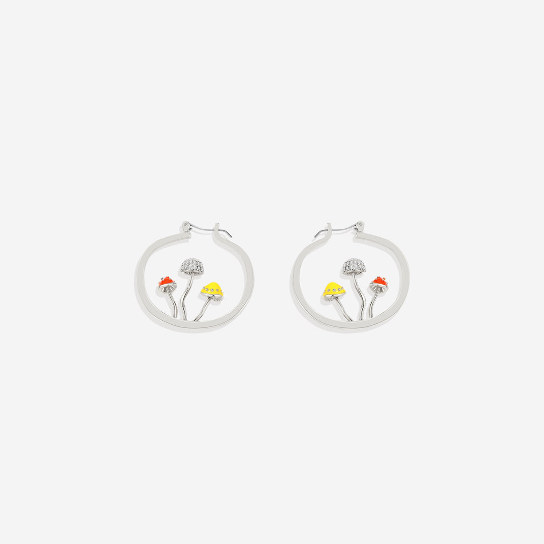 Boho Mushroom Hoop Earrings