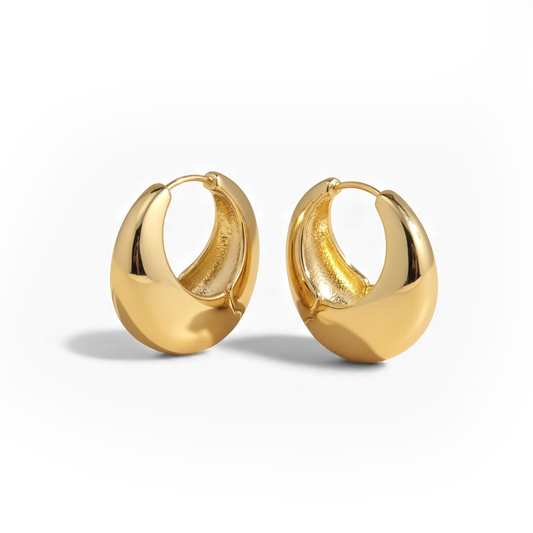 Chunky Round Dome Huggie Earrings
