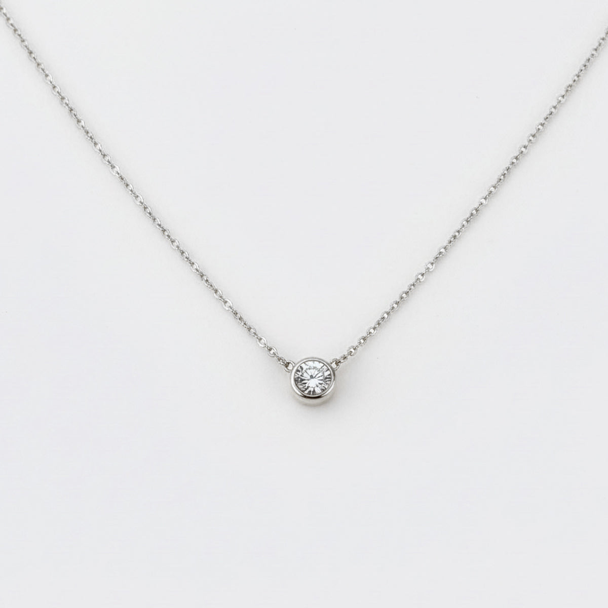 Classic Bezel Set Solitaire Necklace