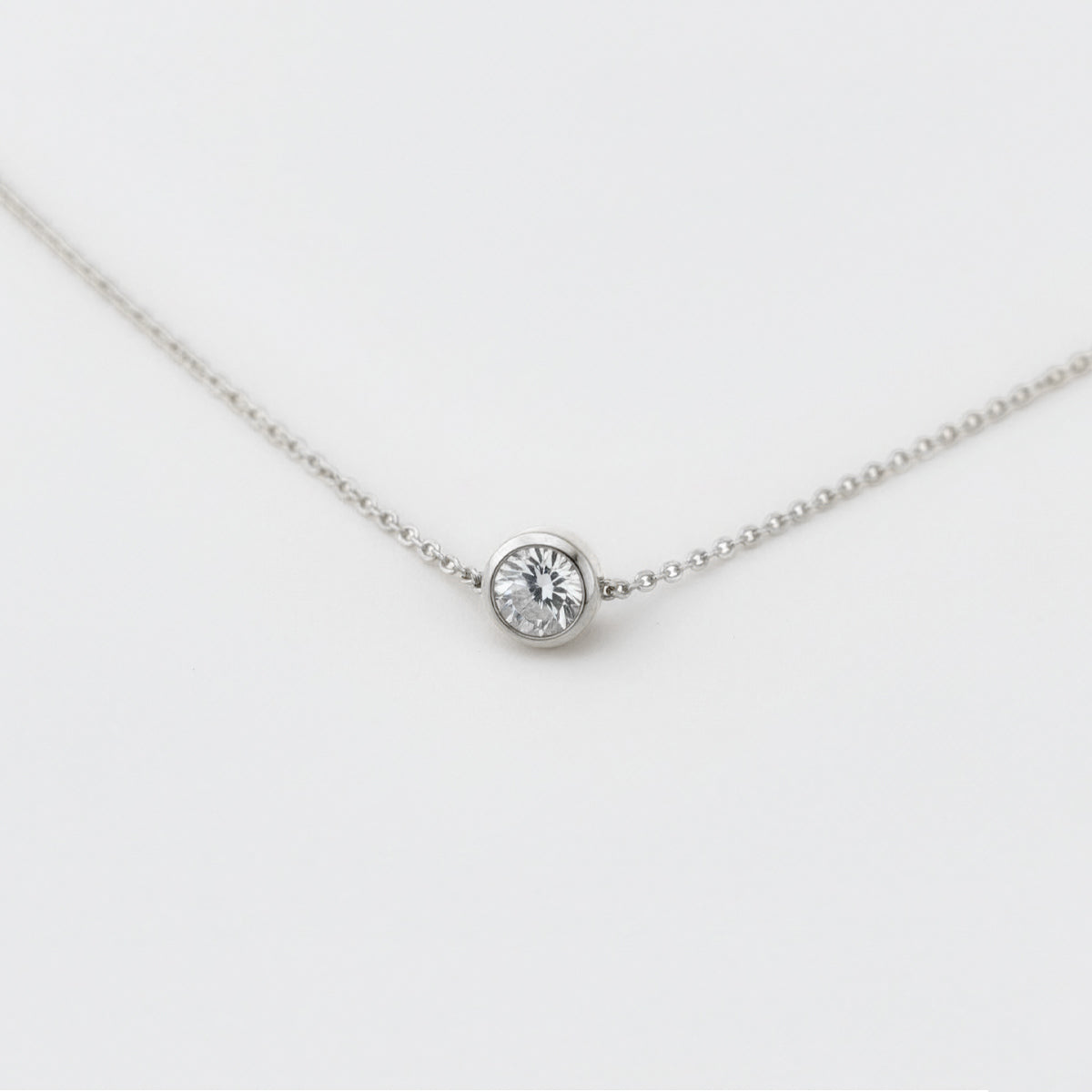 Classic Bezel Set Solitaire Necklace