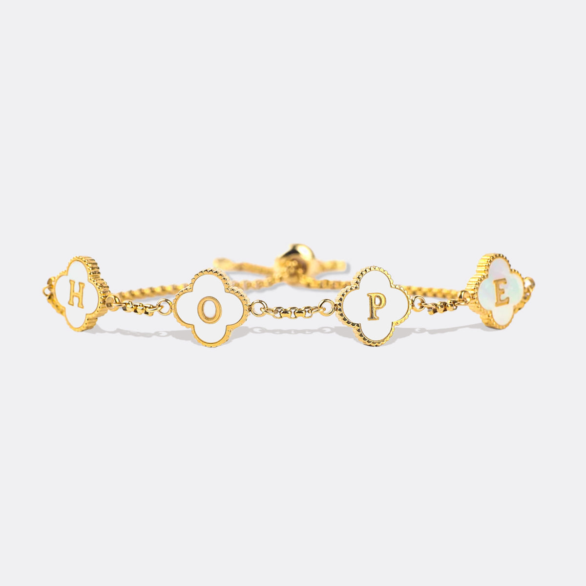 Clover Custom Name Bracelet