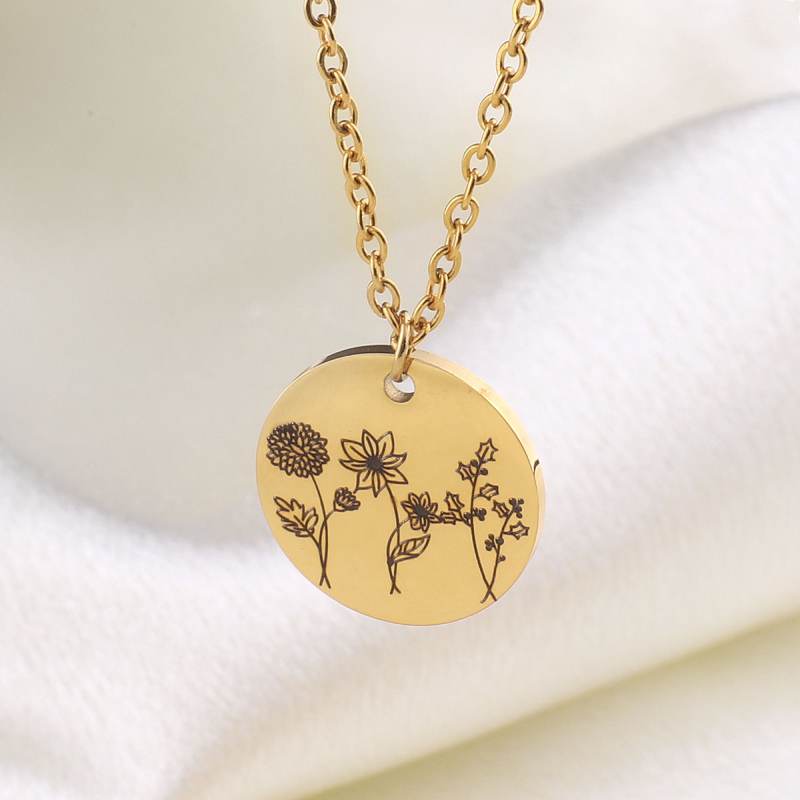 Birth Flower Bouquet Necklace