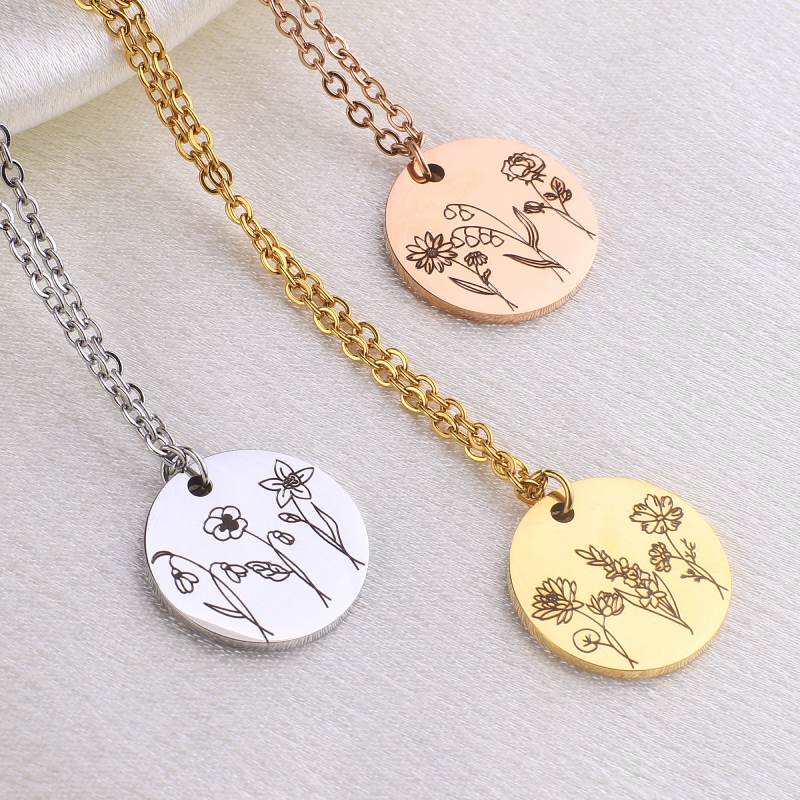 Birth Flower Bouquet Necklace