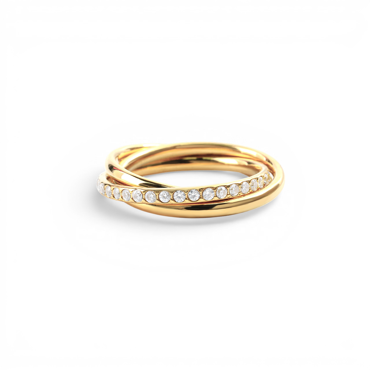 Crystal Interlocking Fidget Ring