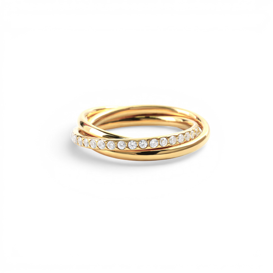 Crystal Interlocking Fidget Ring