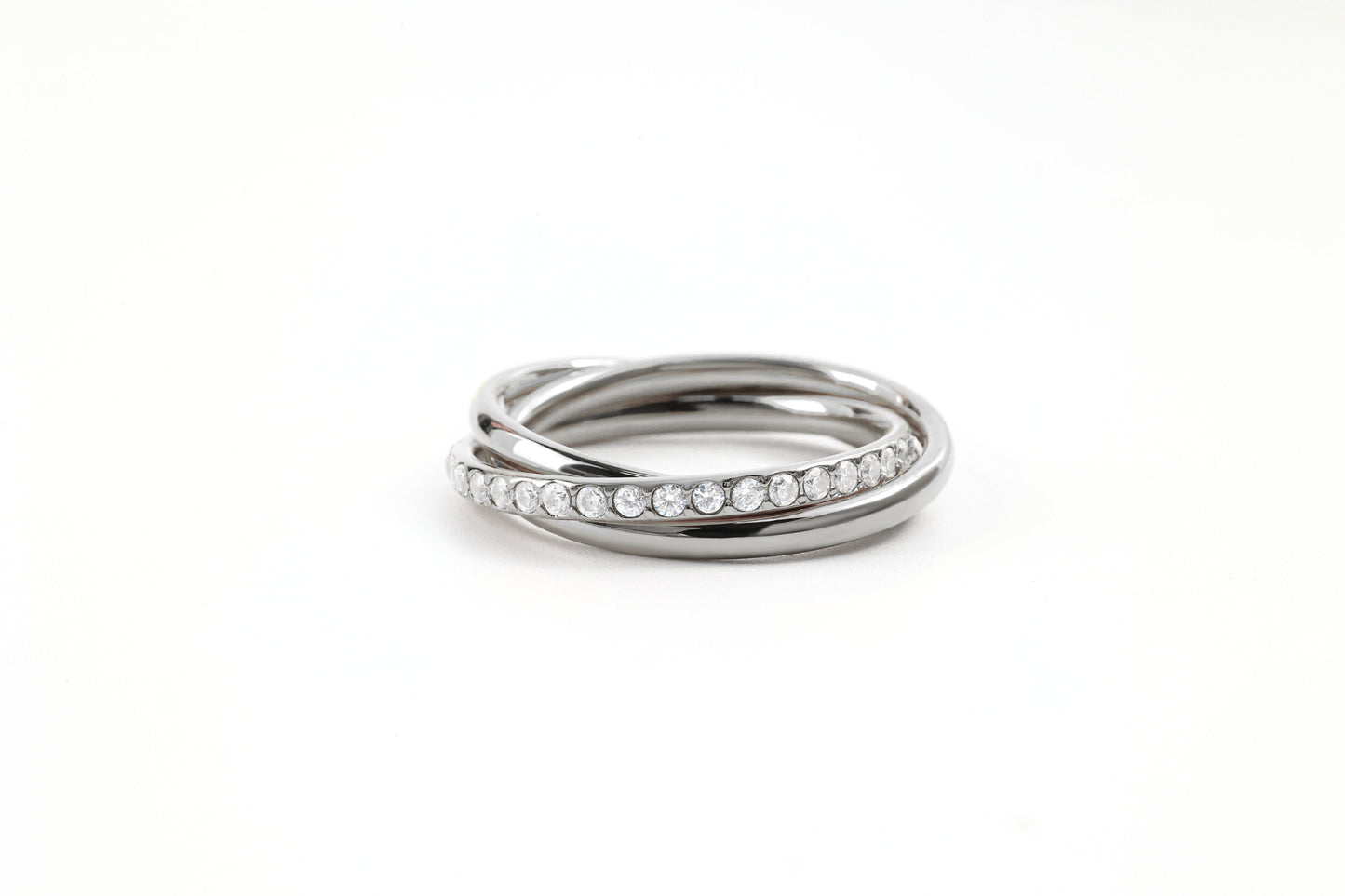 Crystal Interlocking Fidget Ring