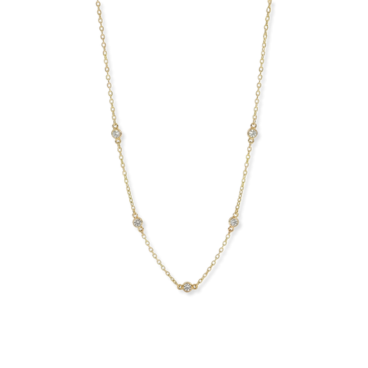 Dainty Crystal Station Necklace