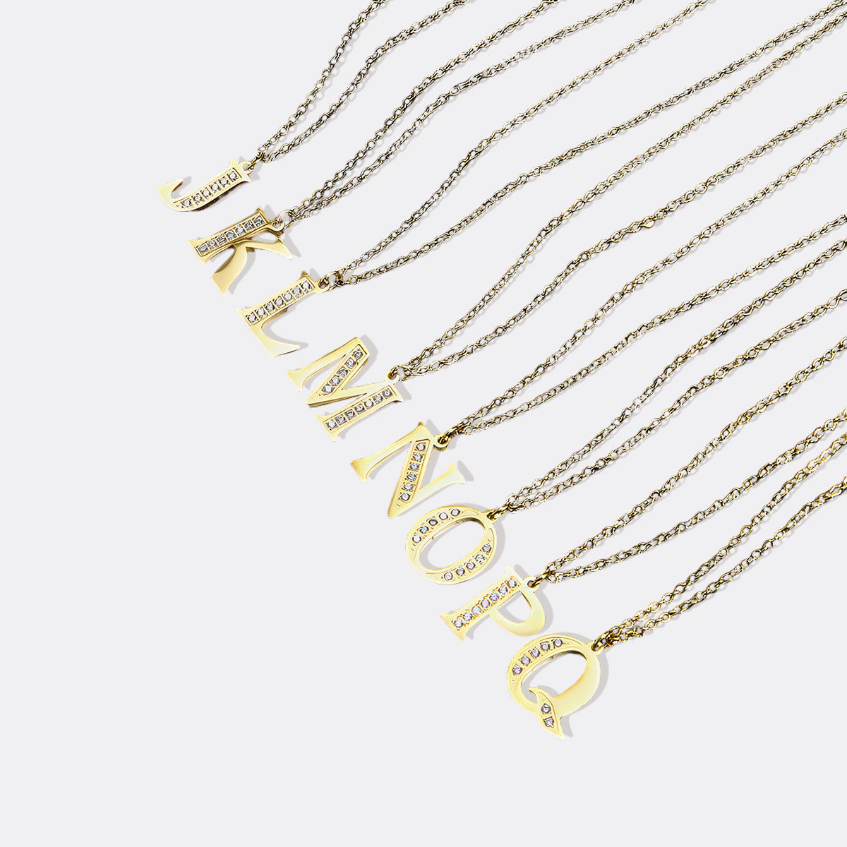 Crystal Accent Letter Satellite Necklace
