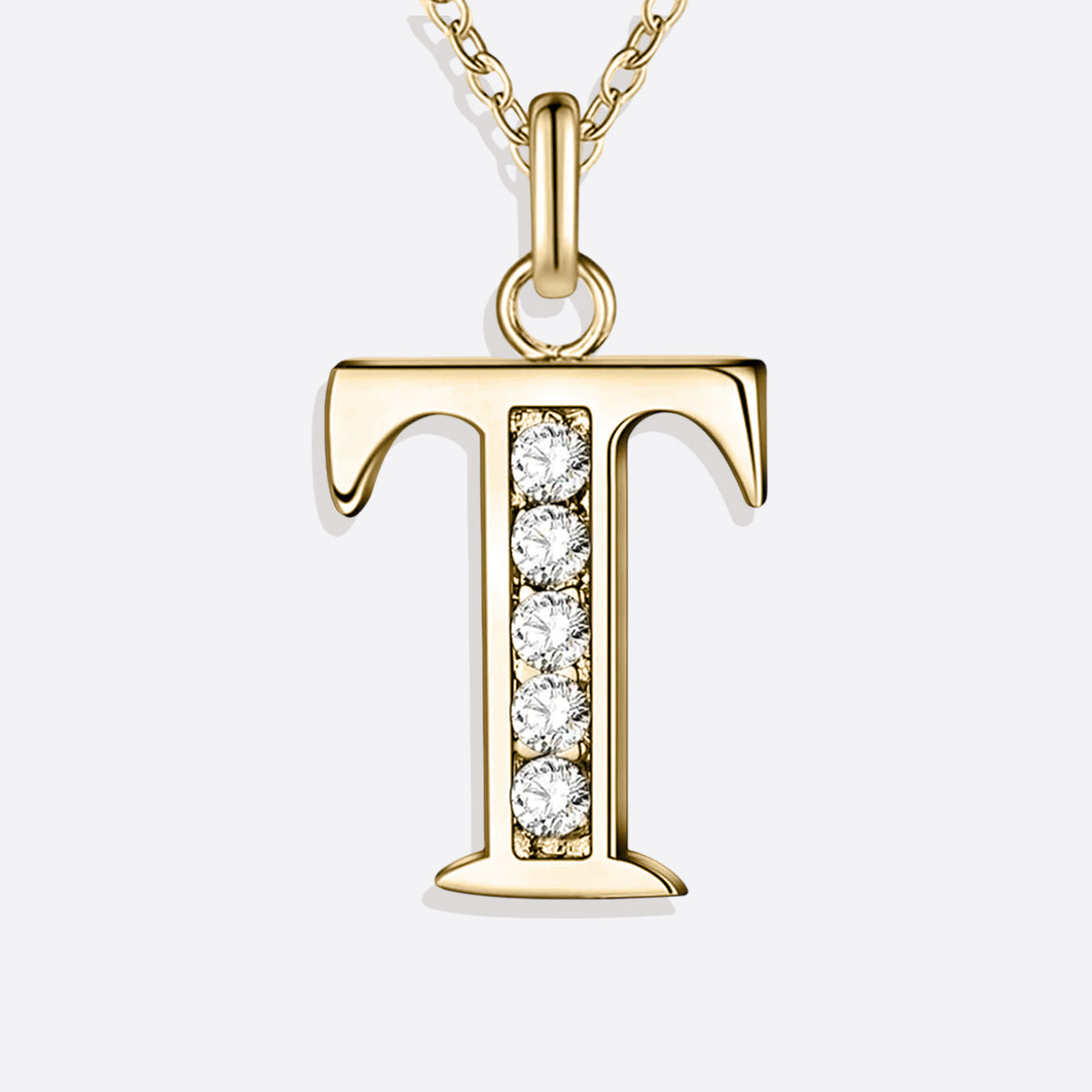 Crystal Accent Letter Satellite Necklace