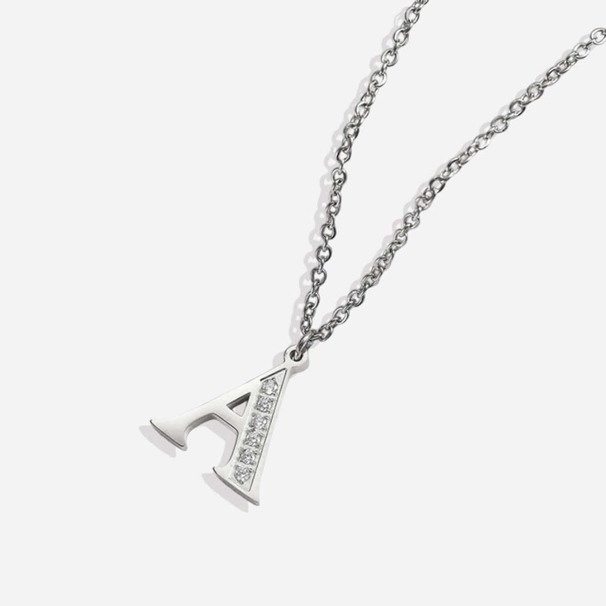 Crystal Accent Letter Satellite Necklace