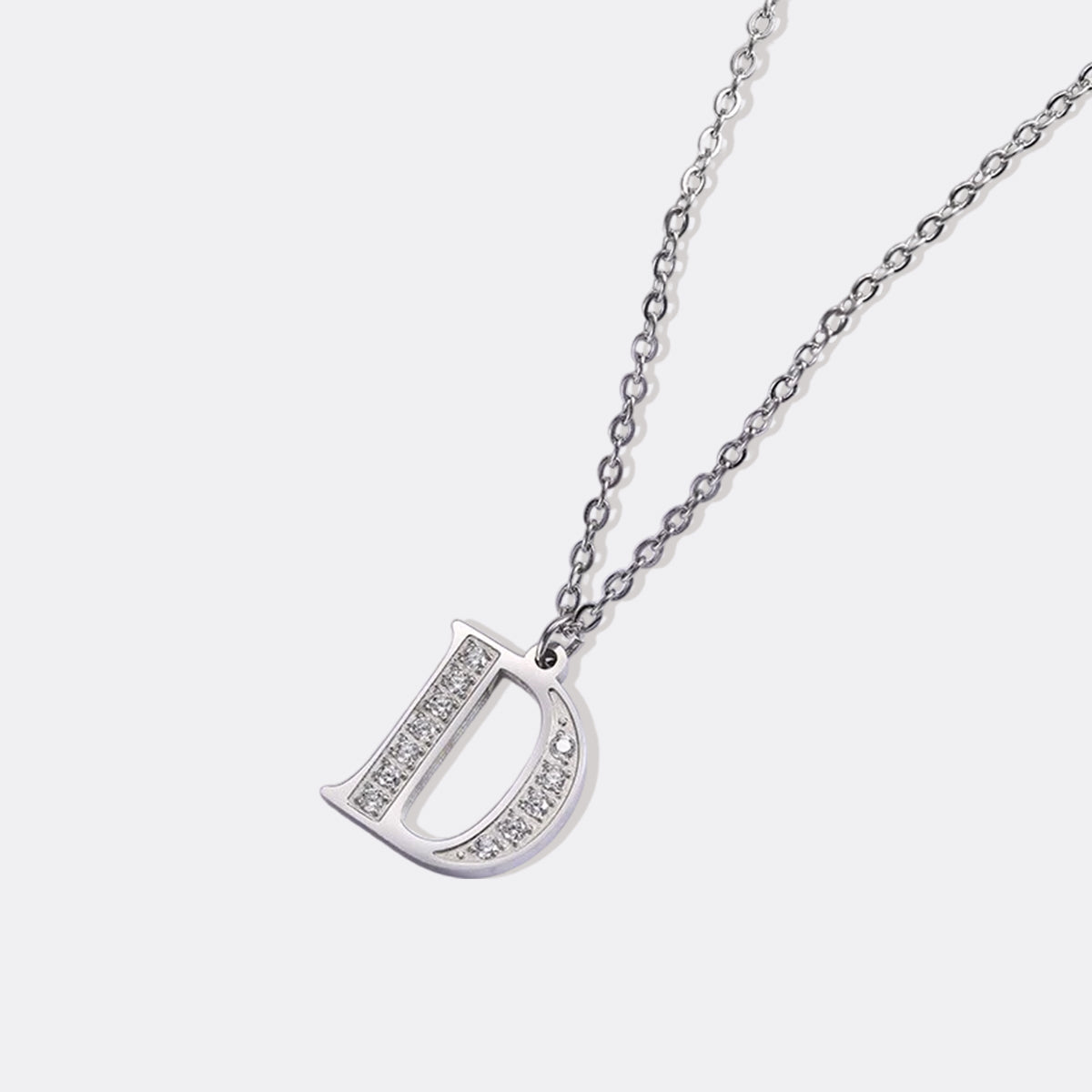 Crystal Accent Letter Satellite Necklace