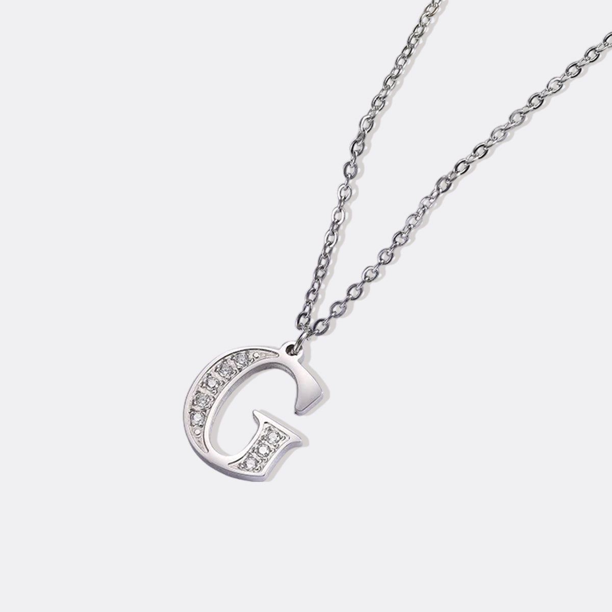 Crystal Accent Letter Satellite Necklace