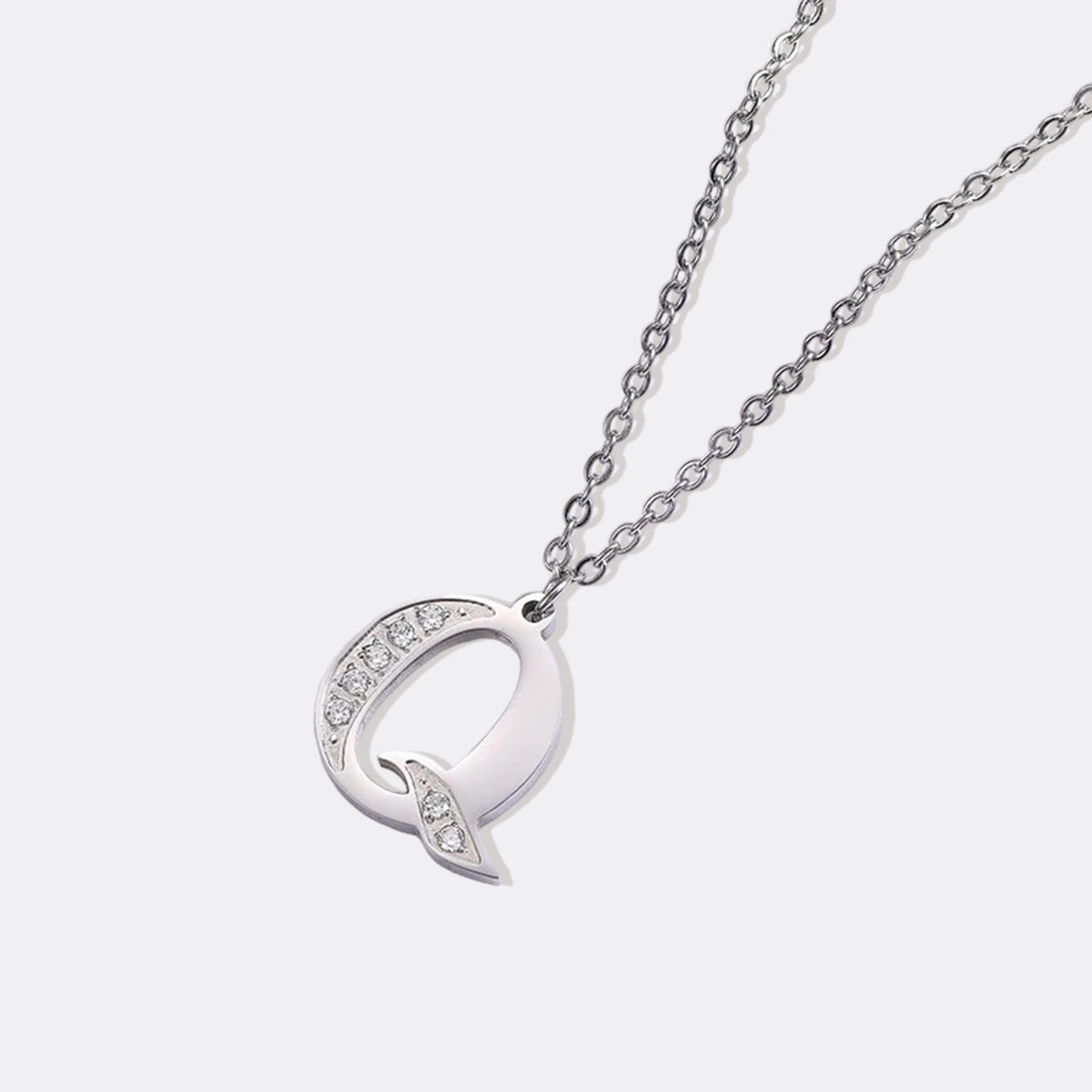 Crystal Accent Letter Satellite Necklace