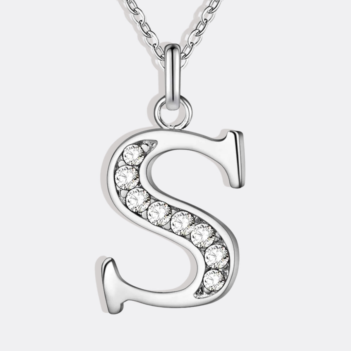 Crystal Accent Letter Satellite Necklace