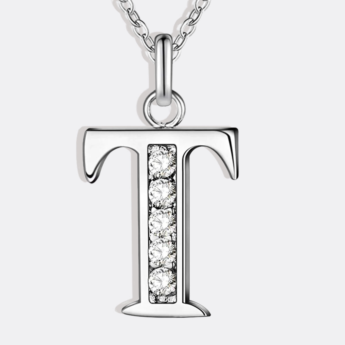 Crystal Accent Letter Satellite Necklace