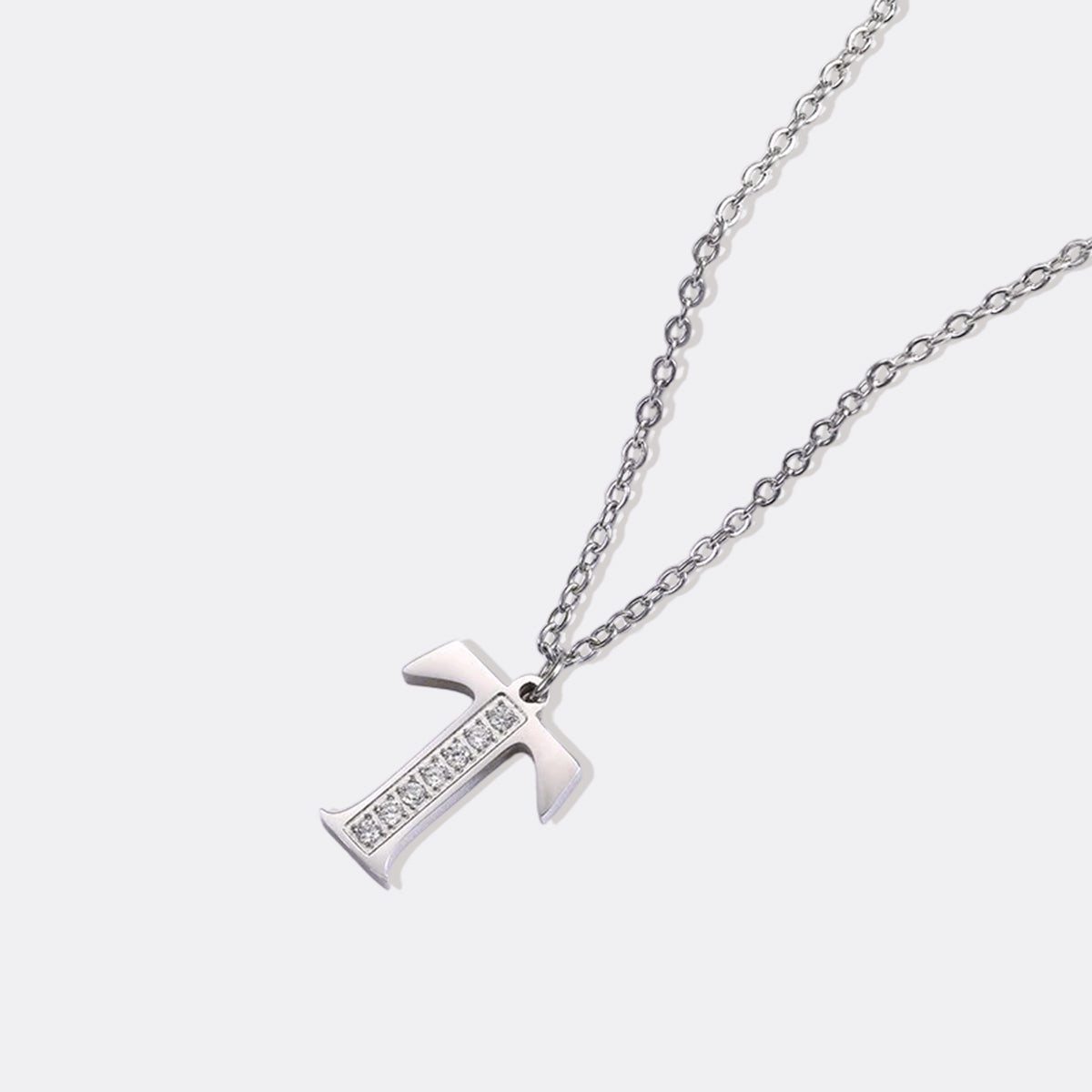 Crystal Accent Letter Satellite Necklace