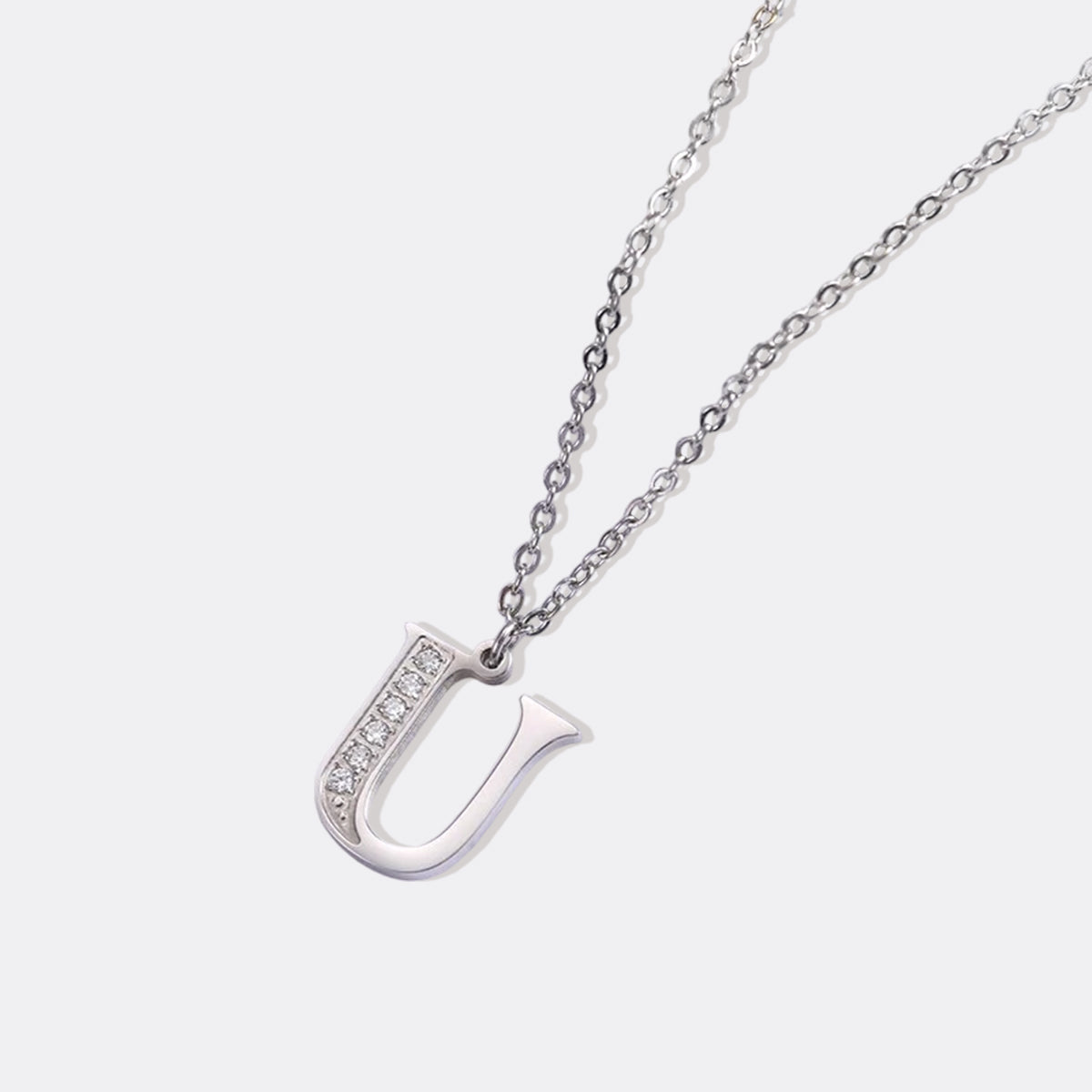 Crystal Accent Letter Satellite Necklace