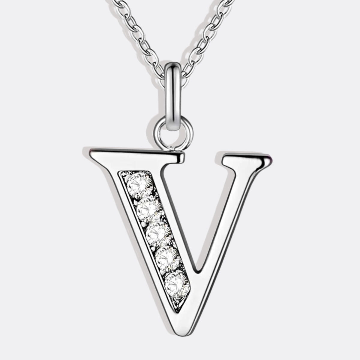 Crystal Accent Letter Satellite Necklace