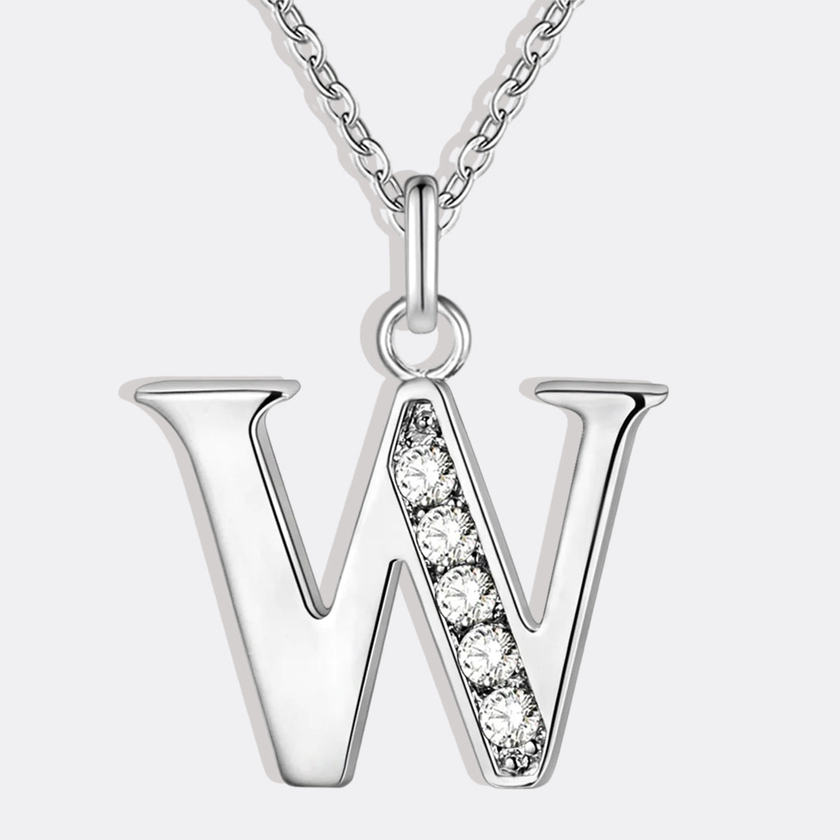 Crystal Accent Letter Satellite Necklace