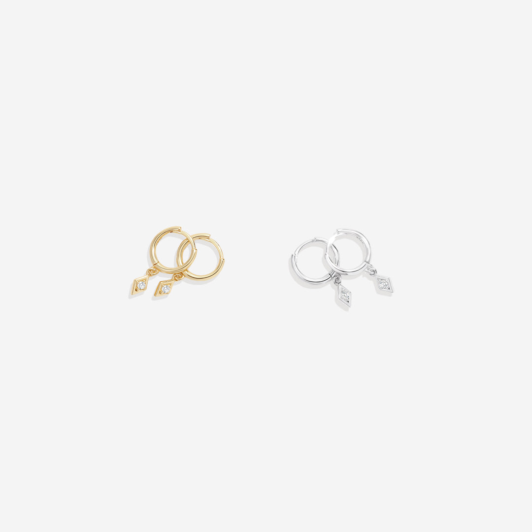 Dainty Diamond Charm Earrings