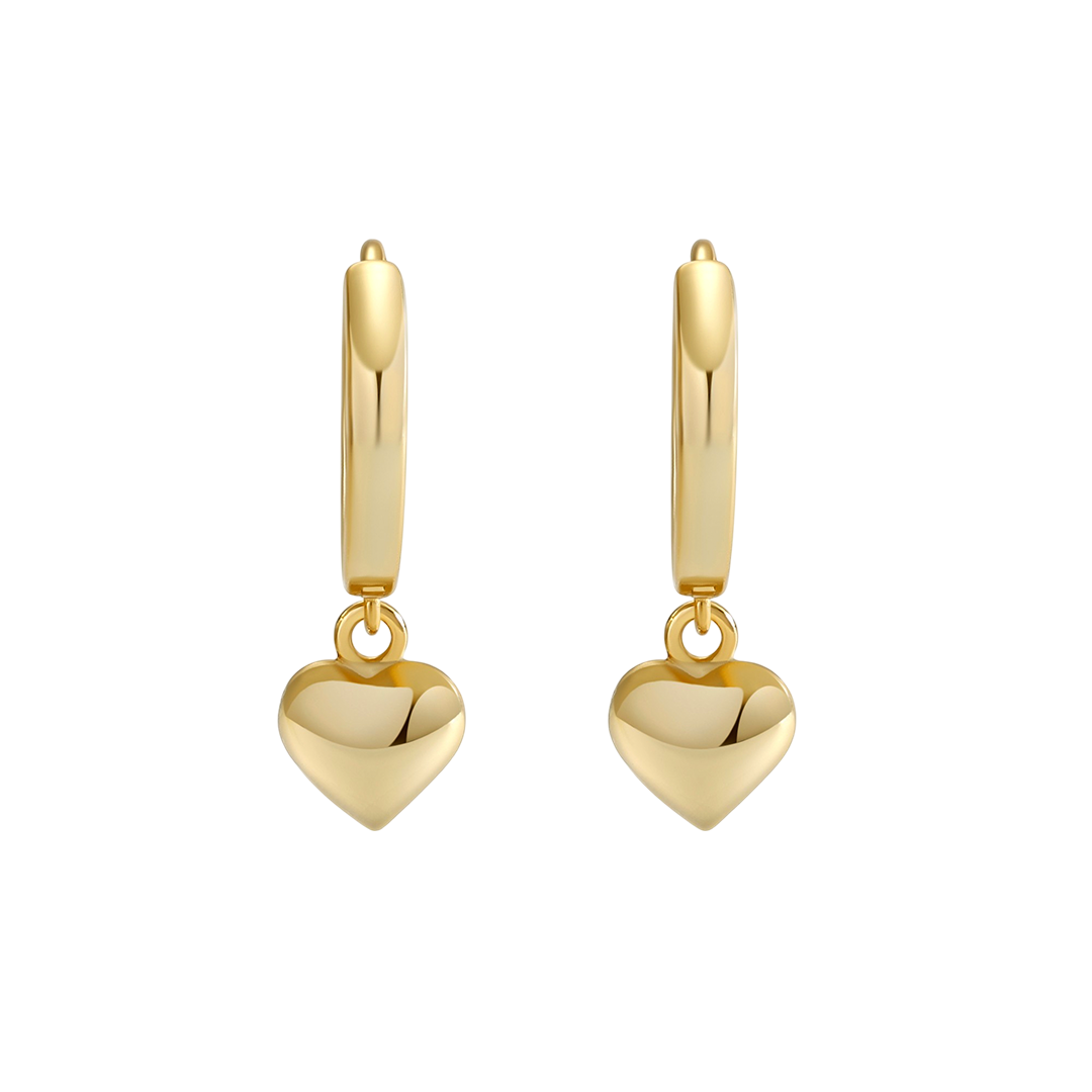 Dainty Heart Hoop Earrings
