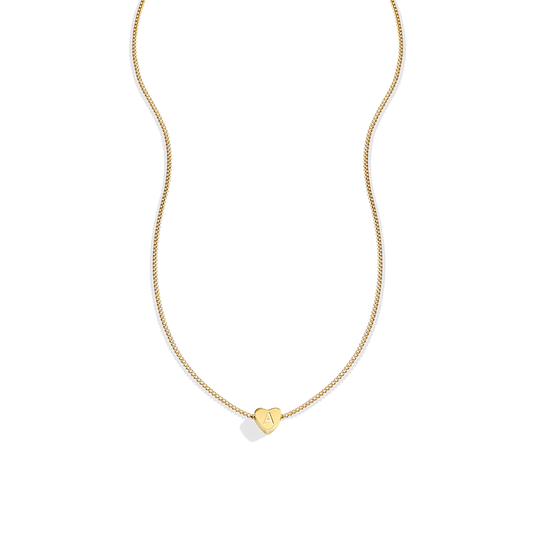 Dainty Heart Stacking Initial Necklace
