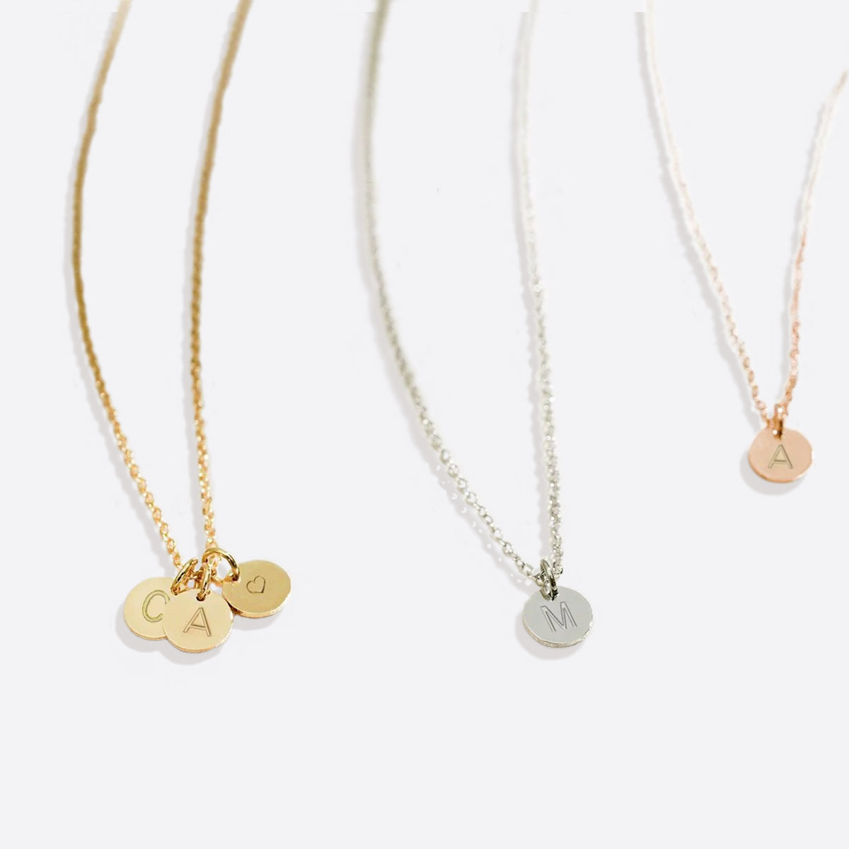 Dainty Disc Initial Necklace
