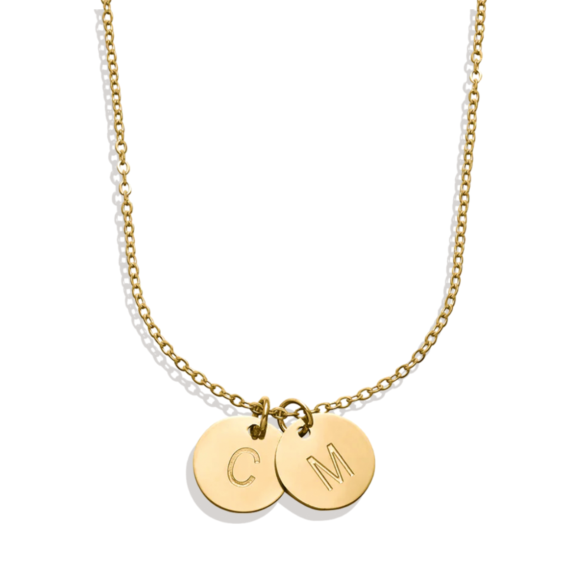 Dainty Disc Initial Necklace