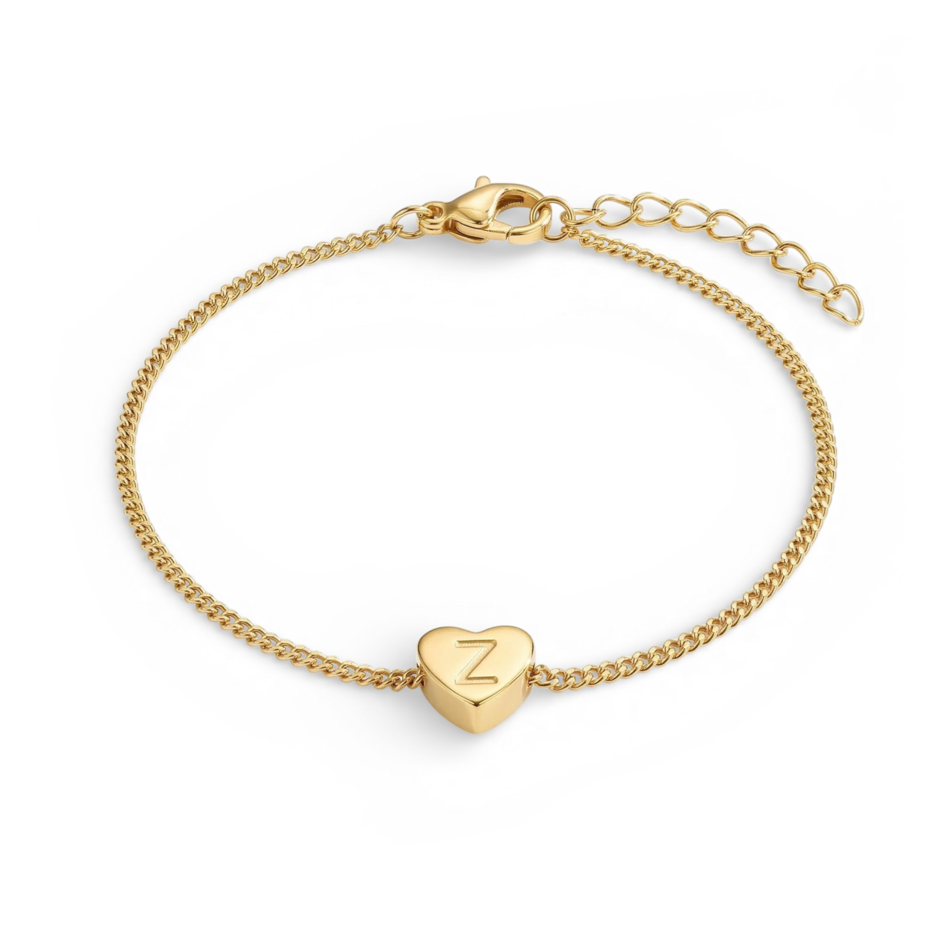 Dainty Initial Heart Bracelet