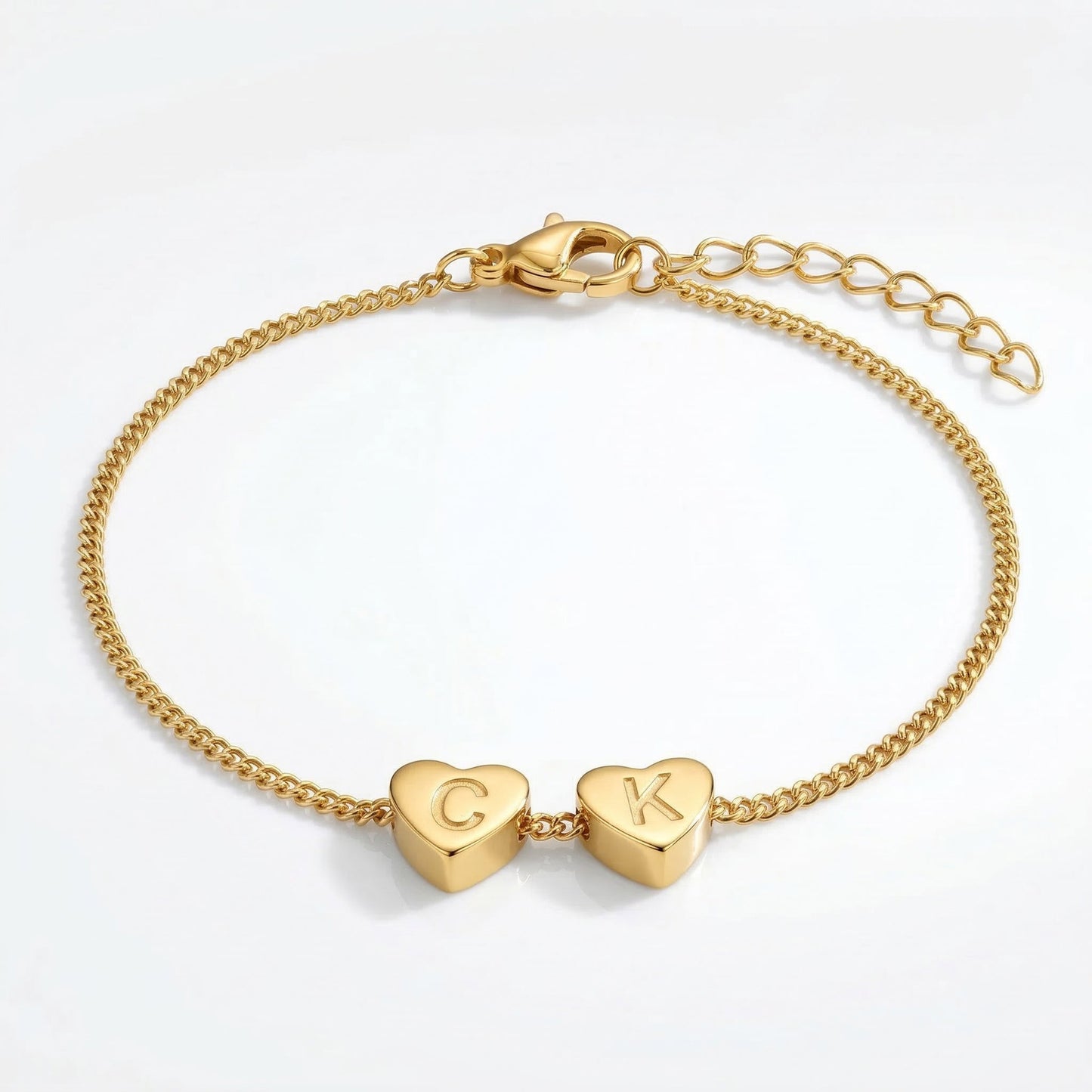 Dainty Initial Heart Bracelet